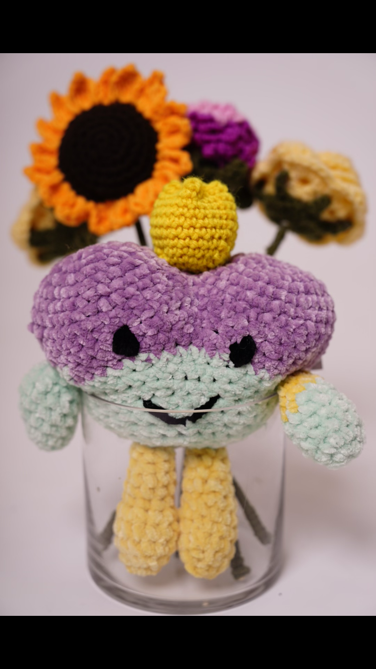 Heart Plushie with Flowers