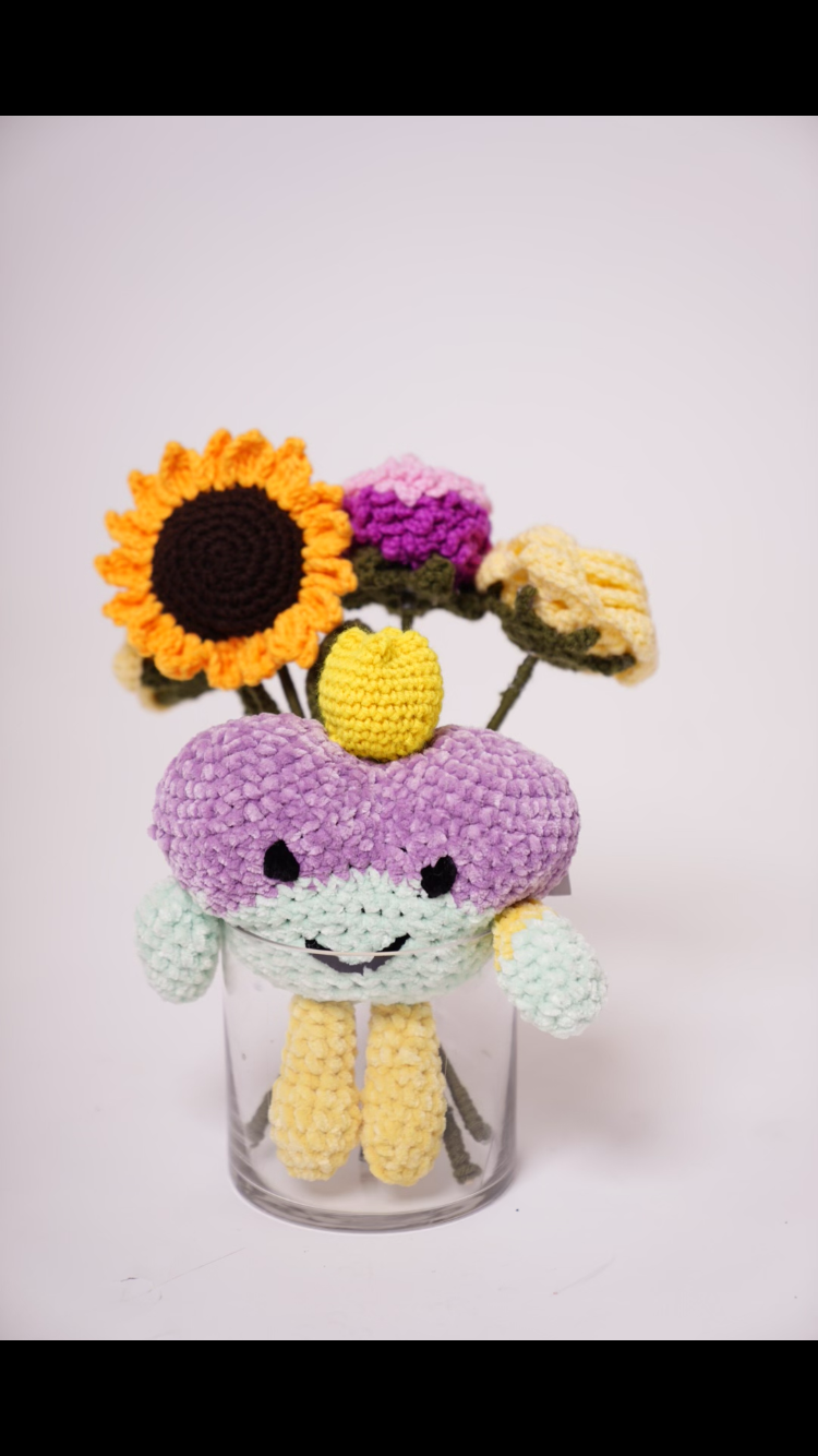 Heart Plushie with Flowers